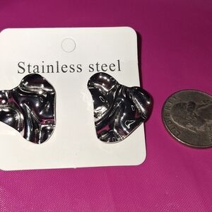 Silver Stainless Steel Earrings